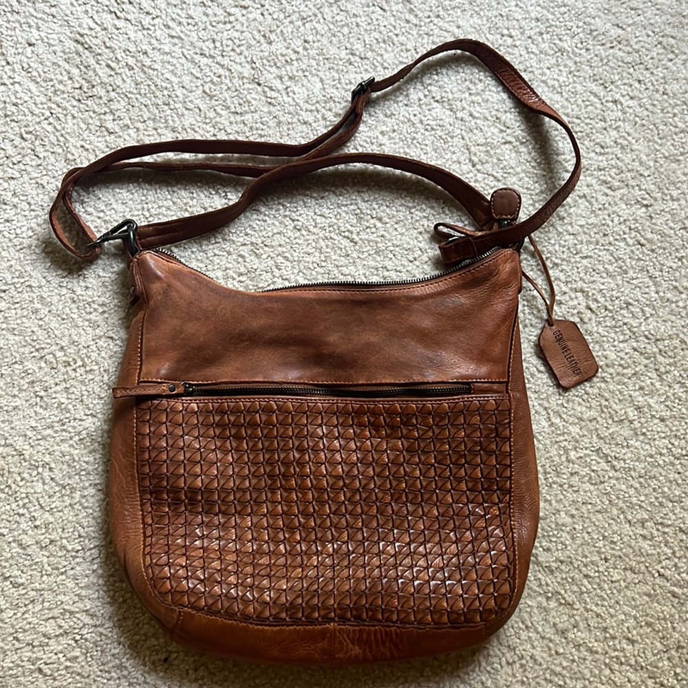 Genuine leather shoulder or crossbody purse